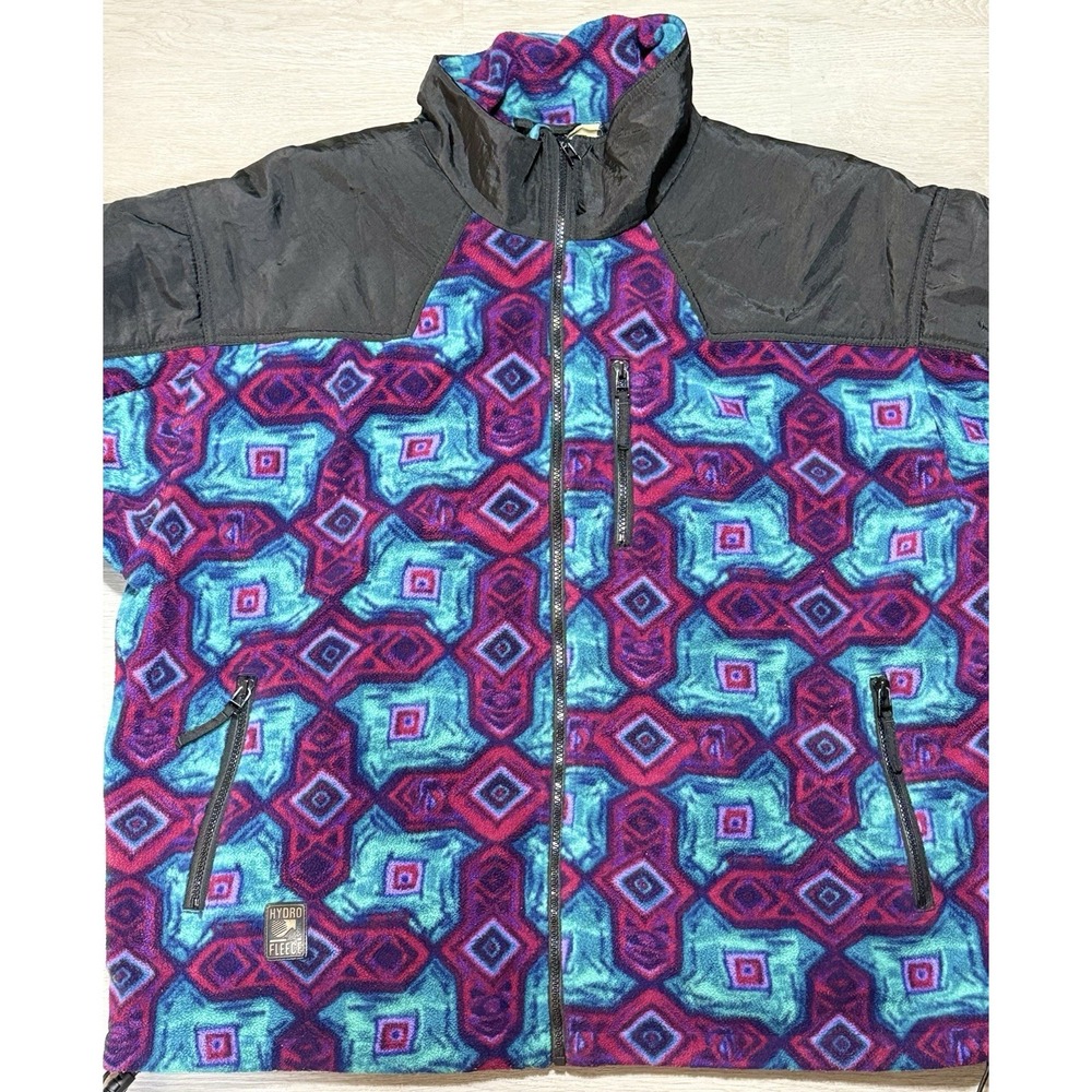 Vintage Descente Anorak Aztec Fleece Jacket Mens Size XL Ski Gorpcore Gear 90's - Picture 3 of 12